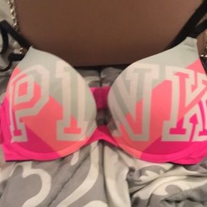 34DD PINK EUC Bright Pink & Coral Powder Blue